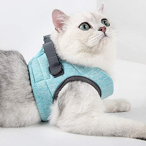 Cohtsoki Cat Harness and Leash Set for Walking, Escape Proof Vest Harness for Cats, Ultra Light Дишаща Soft Jacket
