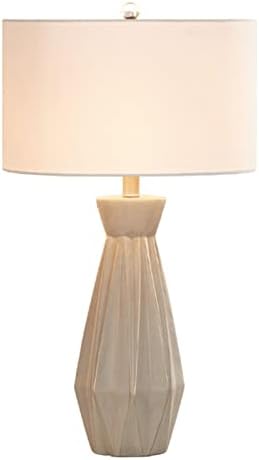 WEIZIWF лампа Битови Настолни Лампи, Нощни Настолна Лампа с Ленено Абажуром Смола на База нощно Шкафче Лампа за Дневна Спални, 2 Цвята Настолна лампа (цвят : A)