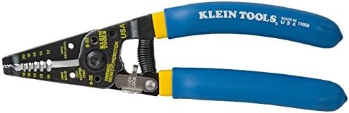 Klein Tools 11055 Klein Tools-Kurve Тел Стриптизьорка/Кътър, синьо с жълта лента, 10-20 ga.