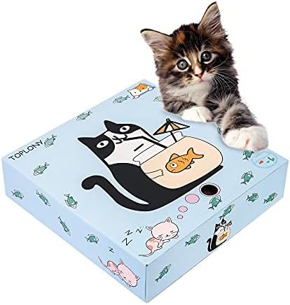 TOPLONY Cat Scratching Cardboard Cat Scratching Bowl Scratching Възглавничките Reversible Corrupate Cat Lounge Bed for