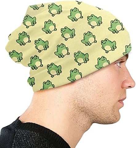 Wxocvop Frog Hat Beanies Oversize Soft Knit Cuff Sleep Casual Cap Hats for Autumn Winter Adult