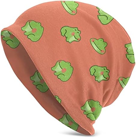 Wxocvop Frog Hat Beanies Oversize Soft Knit Cuff Sleep Casual Cap Hats for Autumn Winter Adult