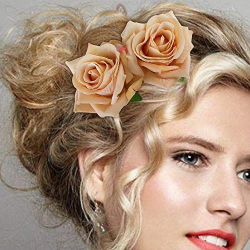CROWN GUIDE 2-Pack Rose Flower Bridal Комбс Women Wedding Hair Pieces For  Brides Flamenco Танцьорка Hairstyles 