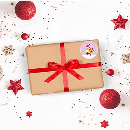Yeahii Roll of 500Pcs Classic Коледа Sticker Thank You Карти Gift Box Decorations Sealing Adhesive Label Roll Коледа Supplies