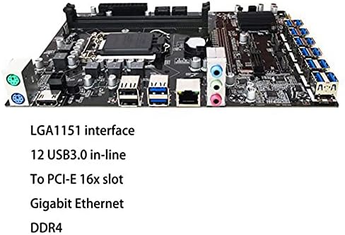SODIAL B250C БТК Добив на дънната Платка+Ключ Кабел+8 GB DDR4 2666 Mhz 12X PCIE до USB3.0 GPU Слот LGA1151 дънната Платка на Компютъра