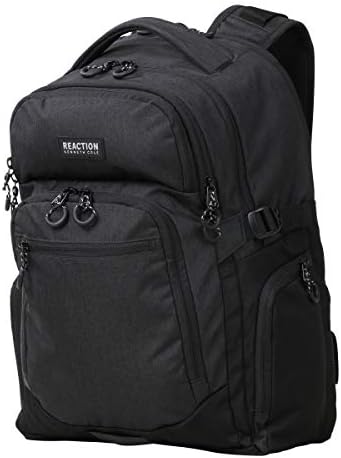 Kenneth Cole Reaction Travelier Multi-Pocket Laptop & Tablet Business School, & Travel Backpack Bag, Heathered Black,