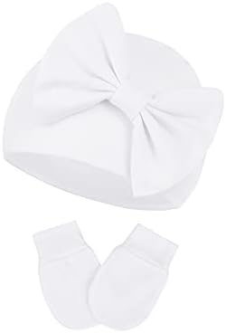 Century Star Newborn Girls Hats Baby Hat and Mitten Set Big Bow Knit Бебе Headbands Зимна Шапка Baby for Girls