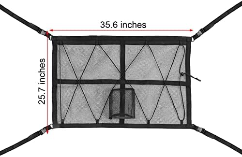tiezhi Car Ceiling Storage Net, Двупластова Окото Чанта За Съхранение на Покрива на Автомобила със Силна Носеща способност