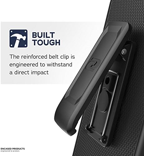 Encased DuraClip Серията е Designed for iPhone 12 Belt Clip Case - Slim Fit Cover with Holster (черен)