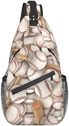 Baseballs Sports Sling Crossbody Backpack Чанта през Рамо за Мъже, Жени, Лесен Една Прашка Чанта Раница за Гърдите Crossbody