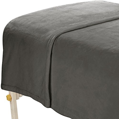 ForPro Микрофибър Plush Massage Blanket, Студен сив, Леки, Микрофибър, за Масажни маси, Легла, мека мебел, 60 W x