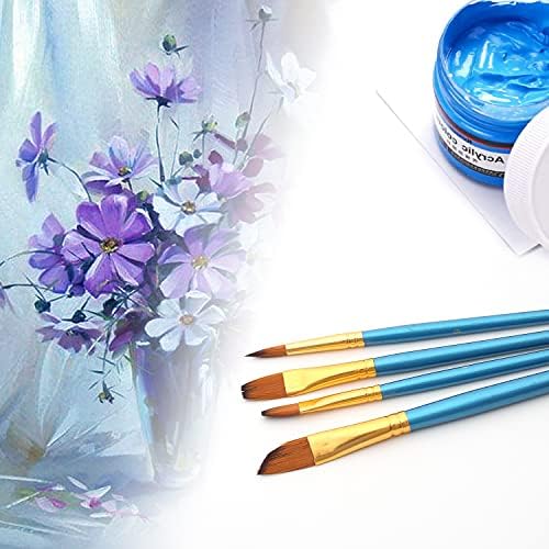 Elisel Paint Brush Set 12 Pcs Paint Brushes for Acrylic Живопис, Масло Watercolor Paint Brush, Artist Professional Paint Brushes for Kids, Arts, Crafts Доставки (Blue)