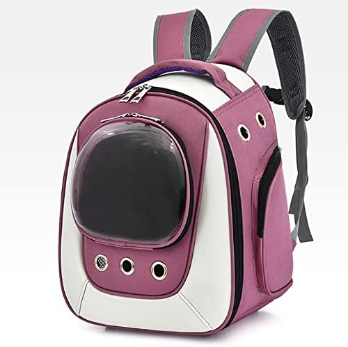 HNTHY Пет Backpack Pet Dog Carrier Bag Large Space Pet Carrier Backpack for Outdoor Bag (Цвят : розов)