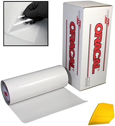 ORACAL Clear Transfer Paper Tape 15ft Roll w/Hard Yellow Detailer Squeegee (12 x 15ft)