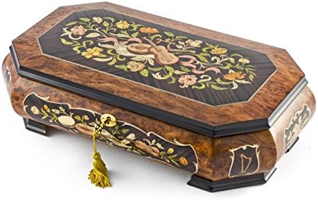 Handcrafted 36 Note Grand Double Level Music Theme Inlay Musical Jewelry Box - Lar ' s Theme & Love Story