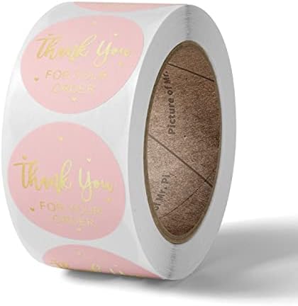 500 бр Благодарим ви за вашата поръчка Стикер Розов Етикет Етикети за Пазаруване Малък Магазин на Местен Етикет с ръчно