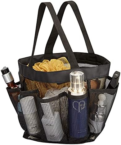 Мрежести Shower Caddy Tote Bag 8 Джобове, Подвесная Преносима Чанта за Тоалетни принадлежности за Мъже и жени, College