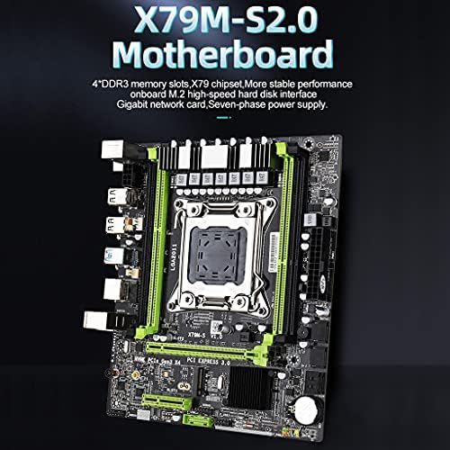 Дънната платка на компютъра X79M-S2.0 DDR3x4 Слотове за памет SATA2.0 NVME M. 2 PCI-E 4X Гигабитная адаптивни мрежова карта 64GB USB2.0