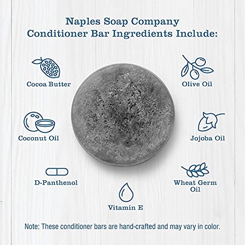 Naples Soap Company, Обогатен с протеин, 50-75 Употреба, Твърди балсам за коса, Екологично чист грижа за косата, помага да се гарантира ярки, здрава коса, за Всички типове коса, Б
