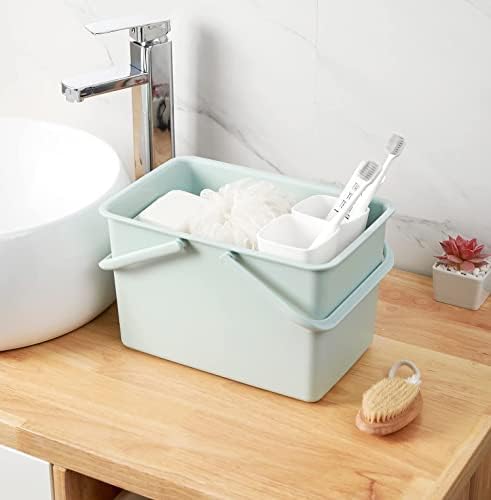 ALINK Plastic Shower Caddy Basket with Handle, Portable Storage Organizer for College Dorm, Bathroom, Kitchen - Син